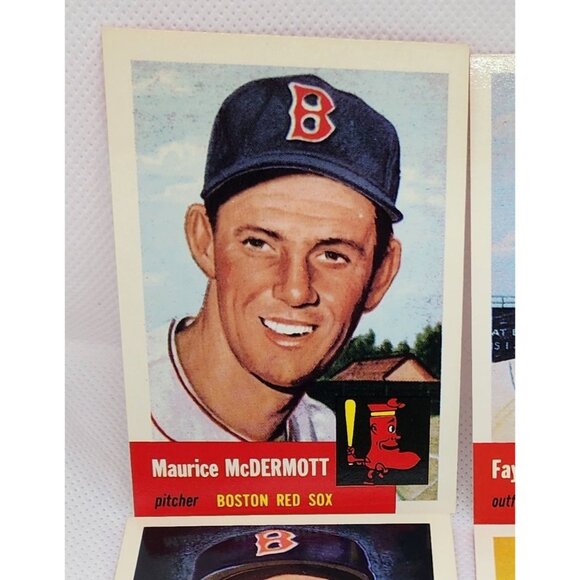 Boston Red Sox 1953 Topps Vintage Reprint Baseball Cards 4 Card Bundle Mint - Picture 5 of 10